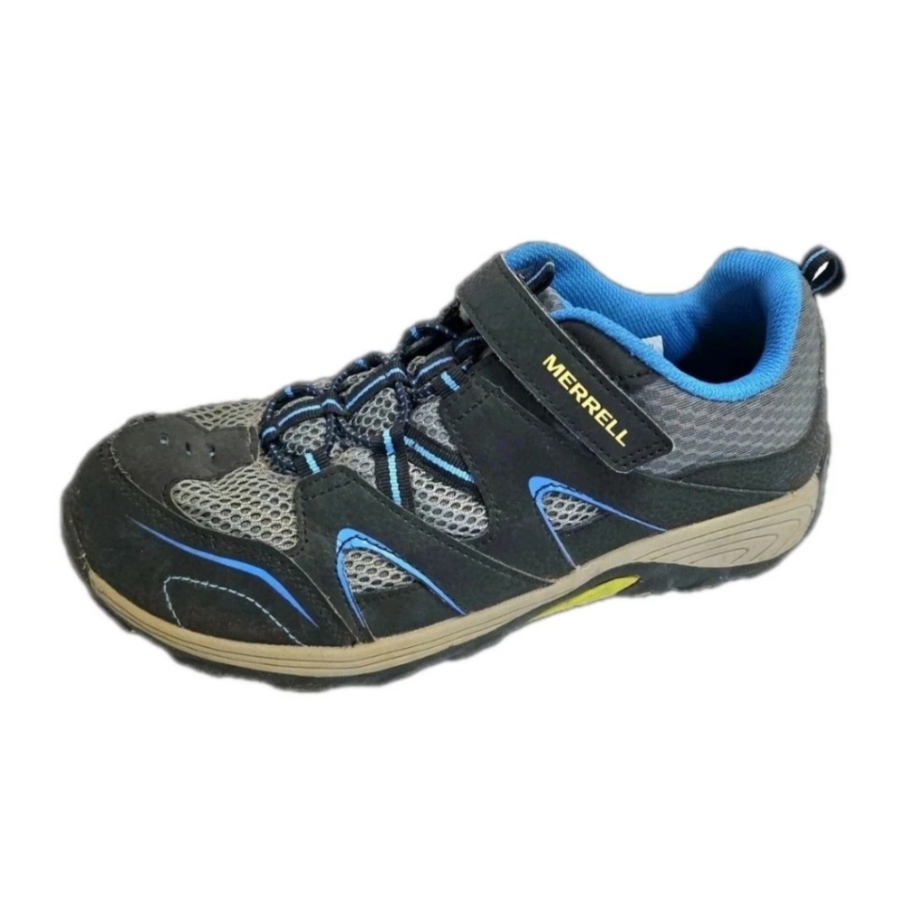 Merrell Trail Chaser Hiking Shoes Sneakers Big Boy Size 6.5W Black Blue MK261971